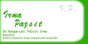 irma pazsit business card